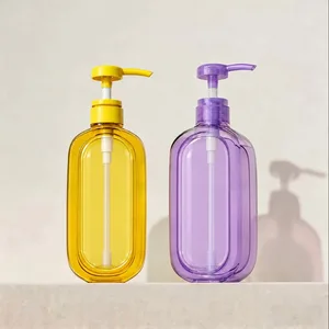 Oval Çerçeveli Renkli PET Pompa Şişesi – 500 ml