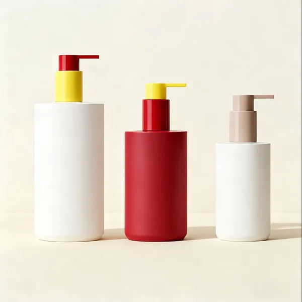 Straight Shoulder Short Sleeve PE Pump Bottle (detail)