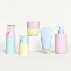 Pastel Renkli Pompa Airless Tüp ve Kavanoz Ambalaj Koleksiyonu