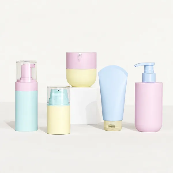 Pastel Renkli Pompa Airless Tüp ve Kavanoz Ambalaj Koleksiyonu
