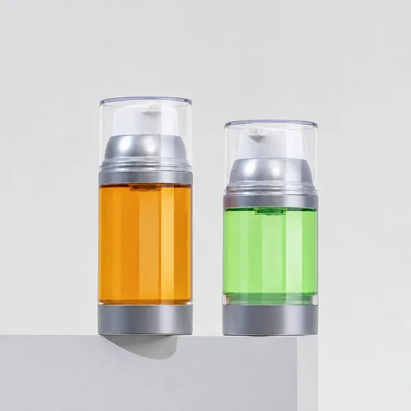 Gümüş Halkalı Şeffaf AS Airless Bakım Şişesi