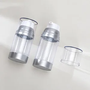 Gümüş Halkalı Şeffaf AS Airless Bakım Şişesi
