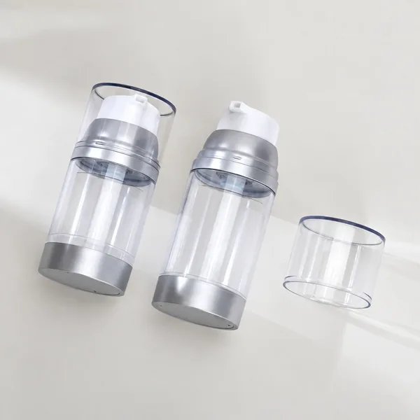 Gümüş Halkalı Şeffaf AS Airless Bakım Şişesi (detay)