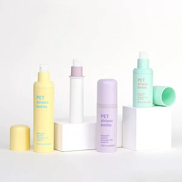 Pastel Yuvarlak Kapaklı Yeniden Doldurulabilir PET Airless Şişe (detay)