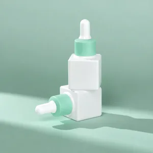 Kare Beyaz Cam Serum Damlalığı – 15 ml