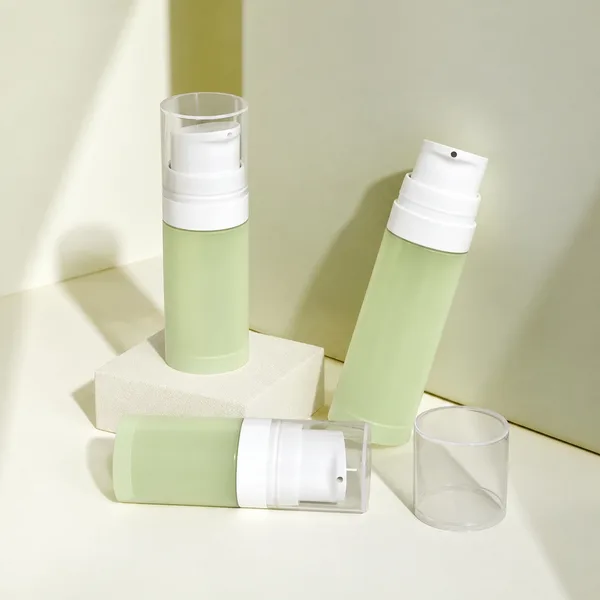 Beyaz Pompalı Şeffaf Kapaklı Mini PP Airless Şişe