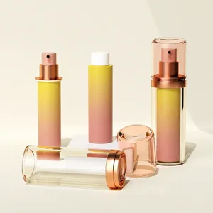 Pastel Yuvarlak Kapaklı Yeniden Doldurulabilir PET Airless Şişe
