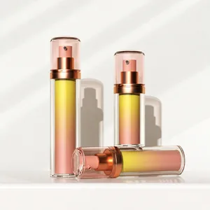 Pastel Yuvarlak Kapaklı Yeniden Doldurulabilir PET Airless Şişe