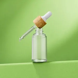 Ahşap Görünümlü Başlıklı Buzlu PET Damlalık Şişesi – 30 ml