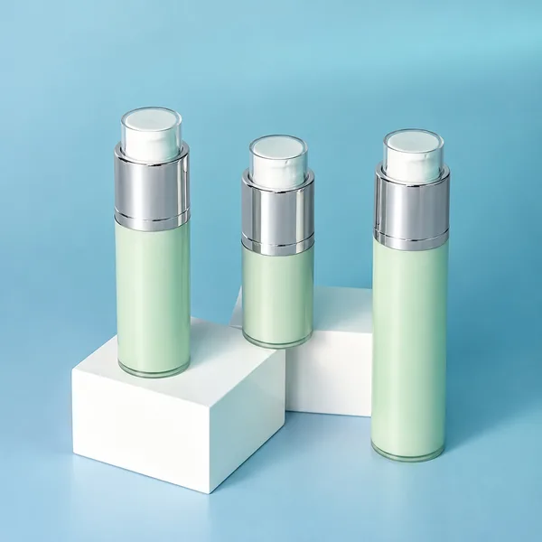 Gümüş Çevirmeli Başlıklı Mint AS Airless Şişe (detay)